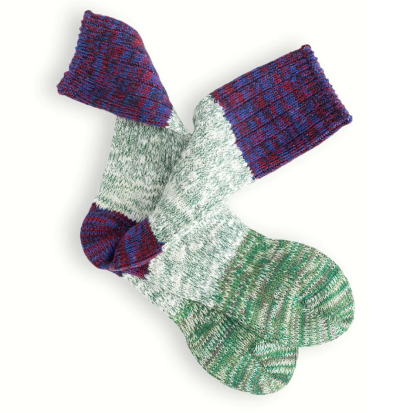 Charlie Green & Purple Recycled Cotton Socks (Small)