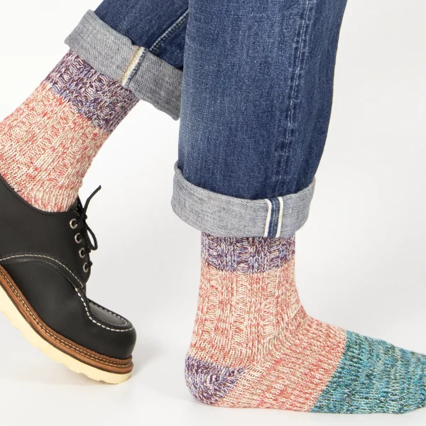 Purple & Blue Recycled Cotton Socks (Large)