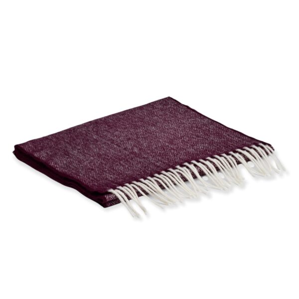 Mulberry Herringbone Lambswool Scarf 