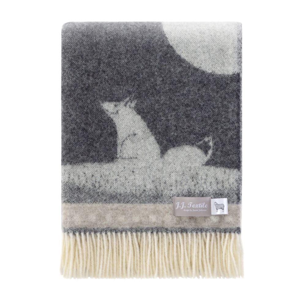 Folded Fox and Moon throw Folded Fox and Moon throw