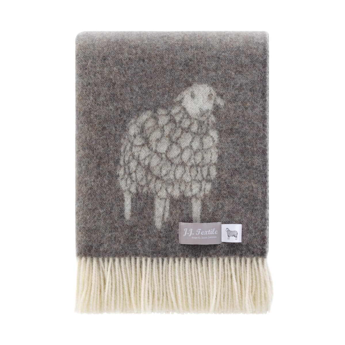 Folded sheep throw wool