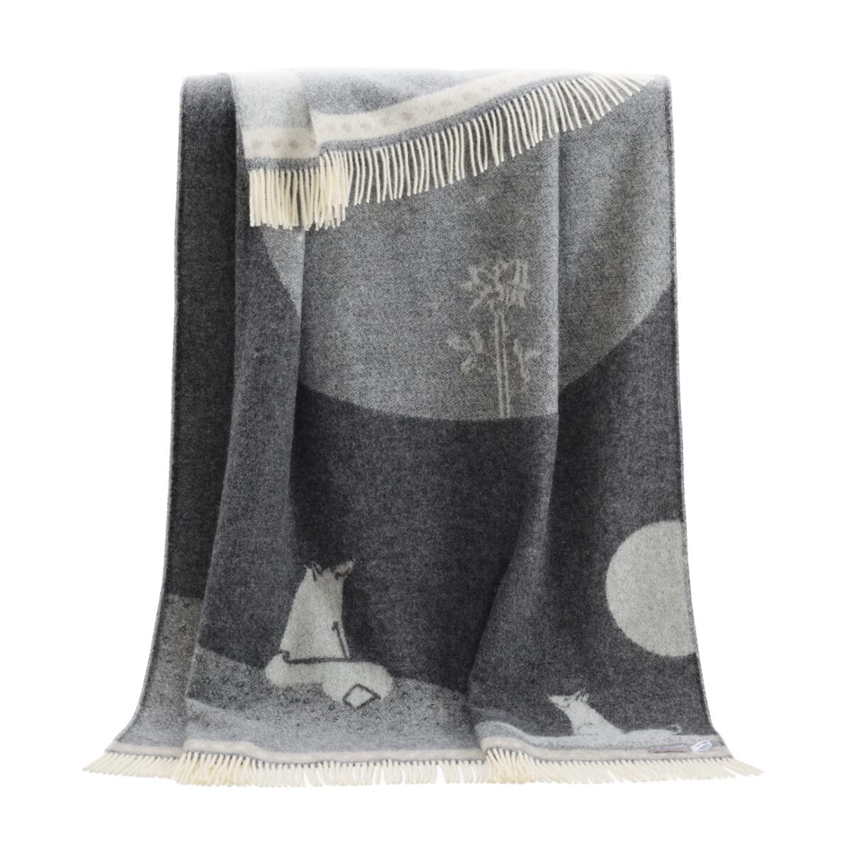 Fox and rose Woollen throw