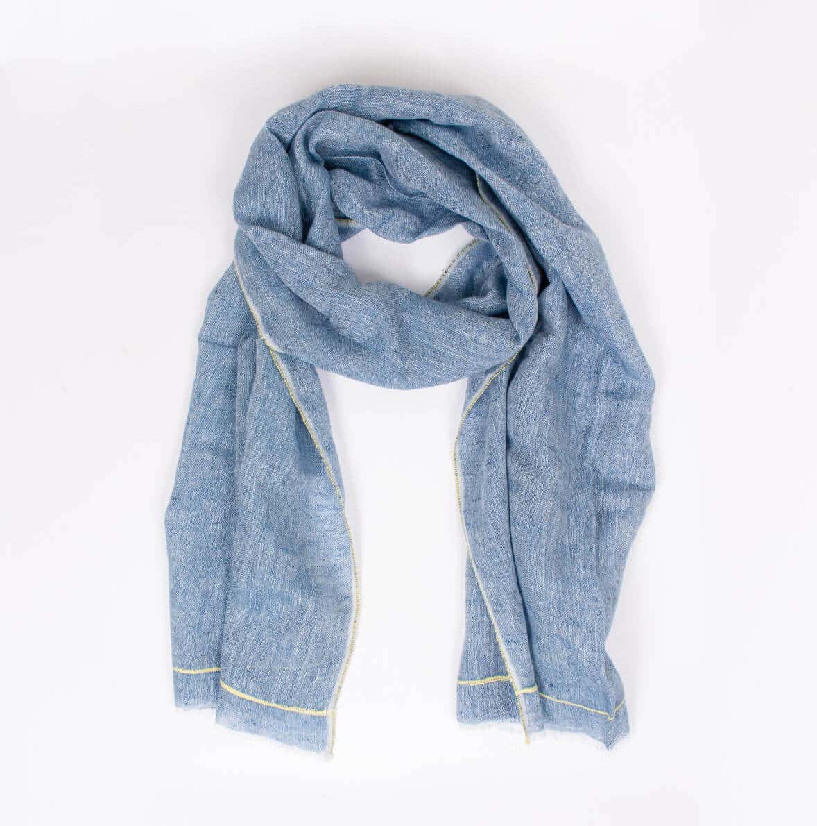 Linen Scarf Indigo Lemon BohemiaDesign 01 Linen Scarf Indigo Lemon BohemiaDesign 01