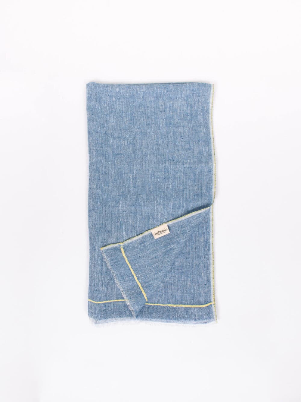 Linen Scarf Indigo Lemon BohemiaDesign 02 Linen Scarf Indigo Lemon BohemiaDesign 02