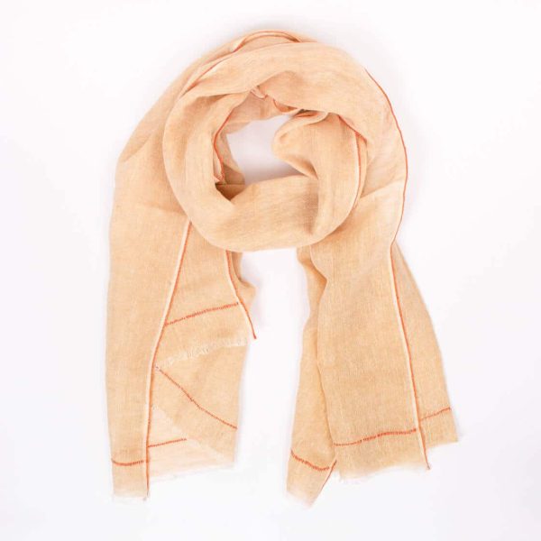 Linen Scarf Mustard Orange BohemiaDesign 01
