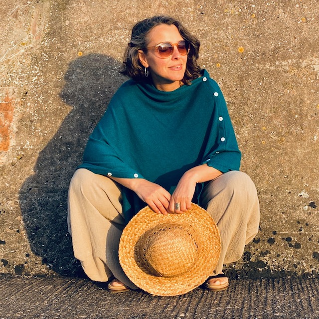 Teal poncho