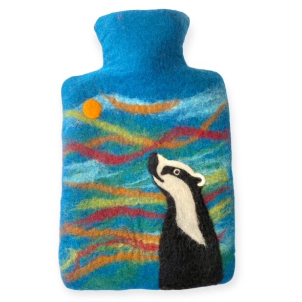 Felted Badger Hot Water bottle