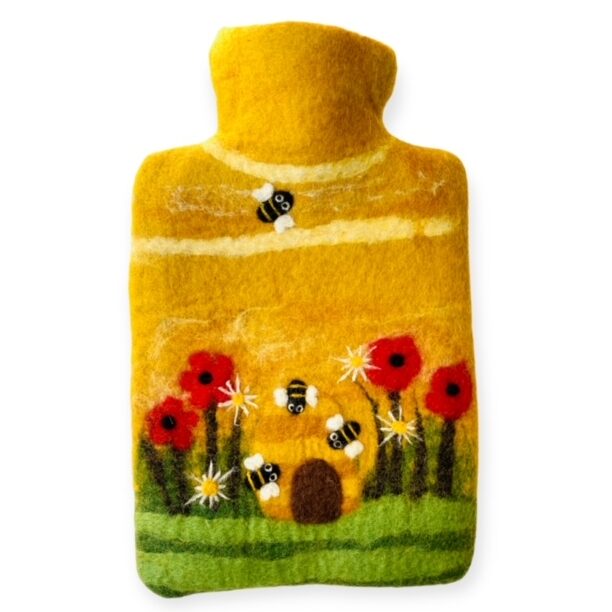 Felted Bee hot Water Bottle