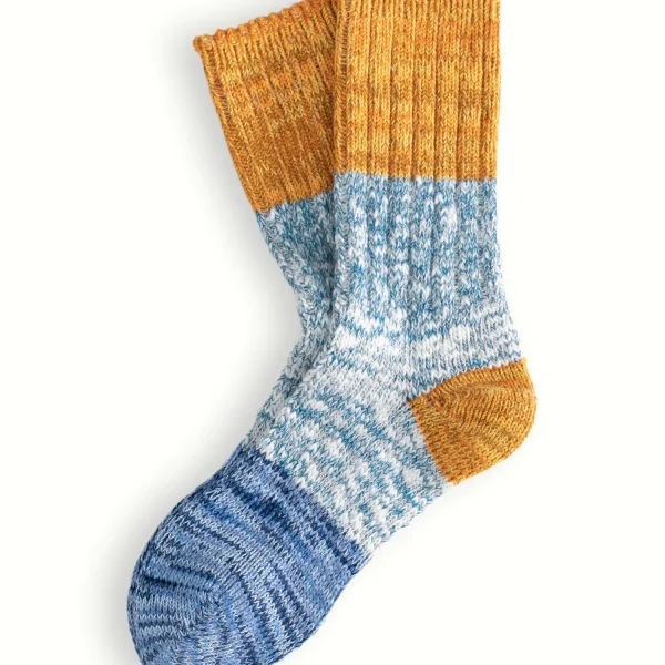 Blue and mustard thunders love socks