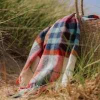 Falmouth Red/ Blue Pure Wool Throw