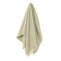 Herringbone Pure Wool Throw / Light Sage