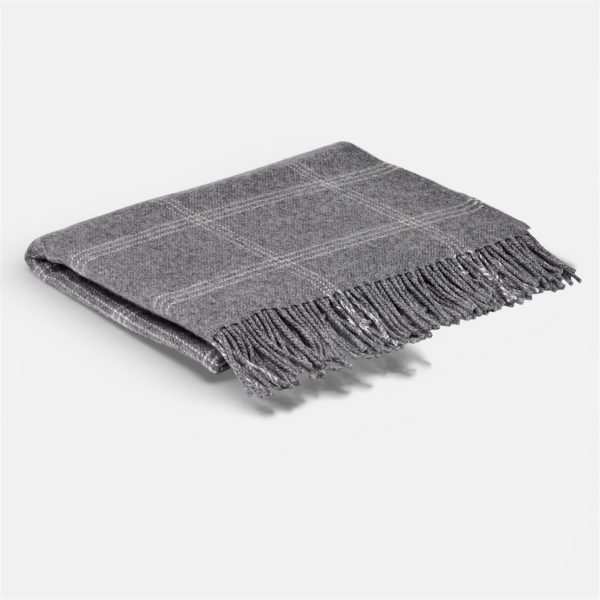 Grey Windowpane Pashmina