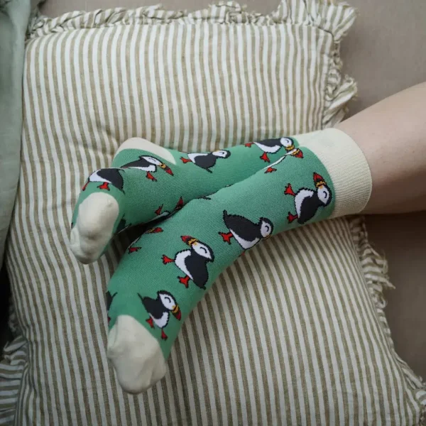 Save The Puffin Bamboo Sock