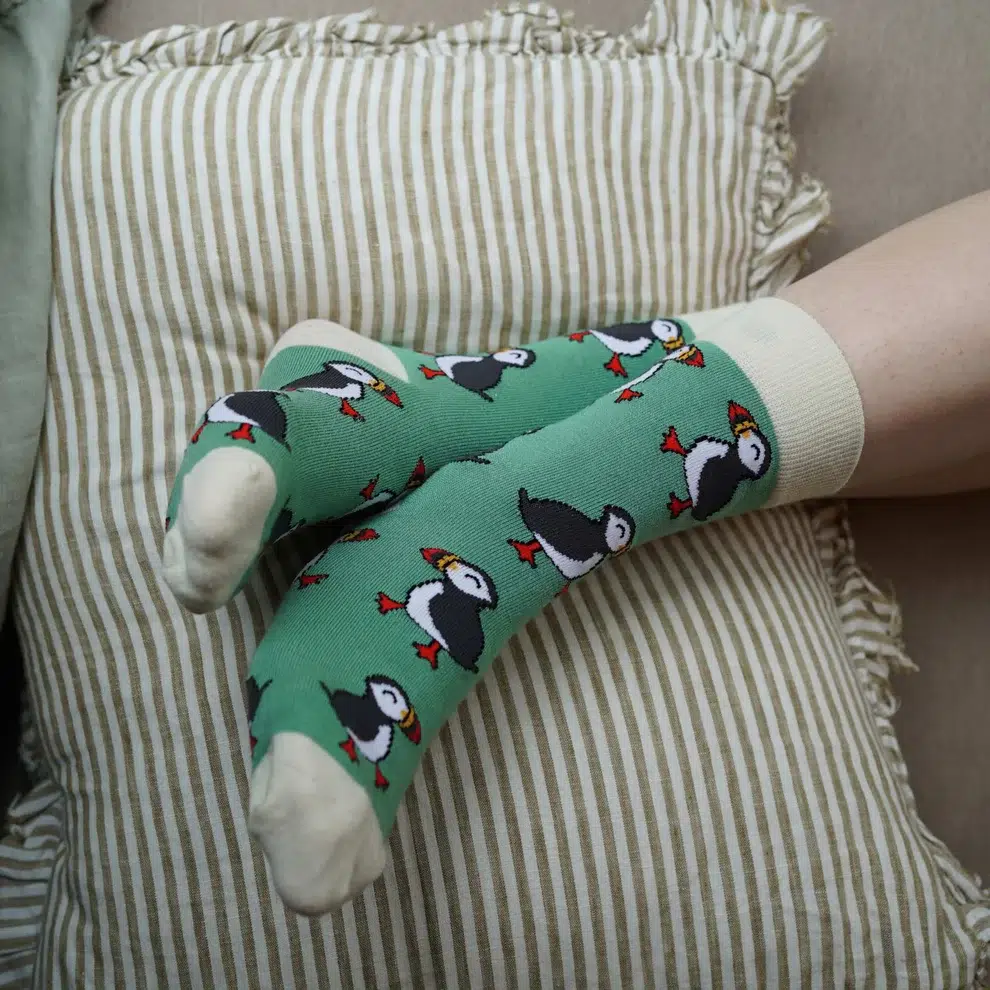 Save The Puffin Bamboo Sock