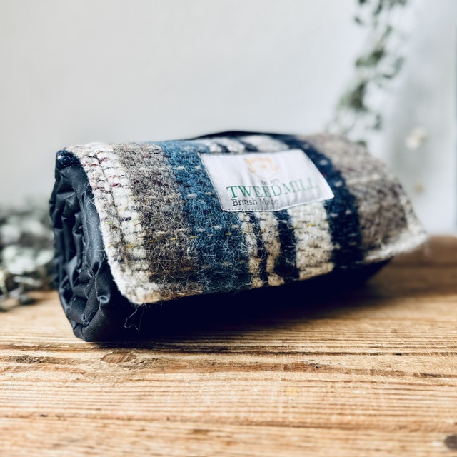 'Baptisia' Pure Wool Recycled Walkers Companion (Navy Wax Cotton Underside)